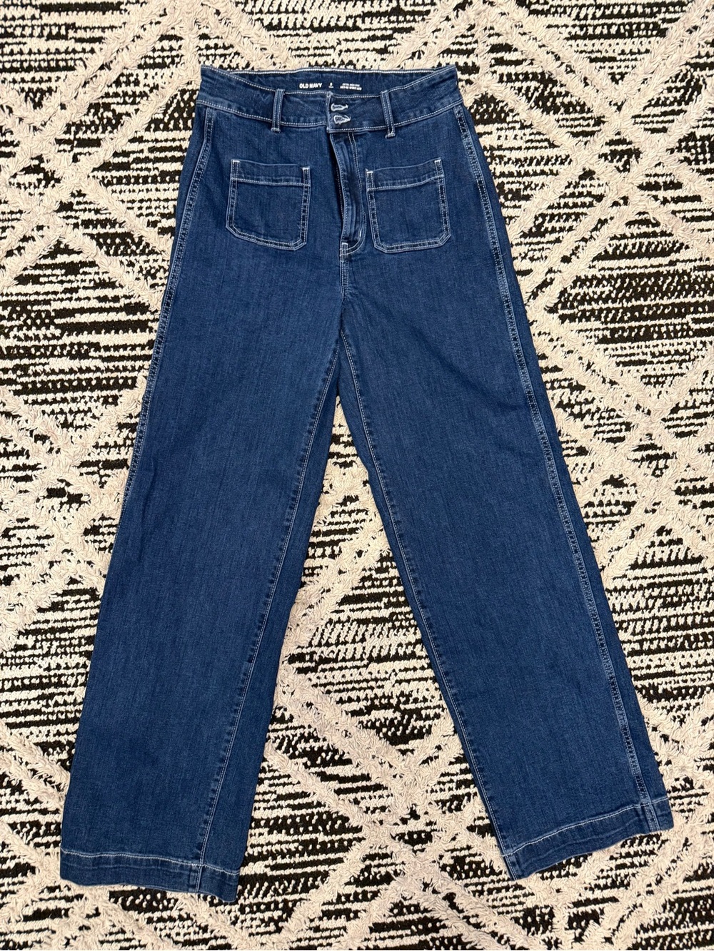 Old Navy Dark Blue High-Rise Wide-Leg Jeans